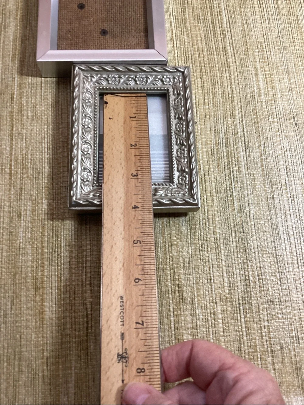 Mixed Silver Tone  Photo Frame Set Variety of Sizes lot of 4